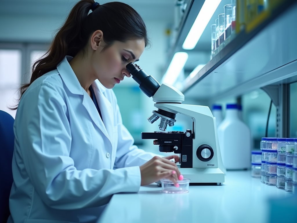 Scientist conducting research on fertility preservation technologies