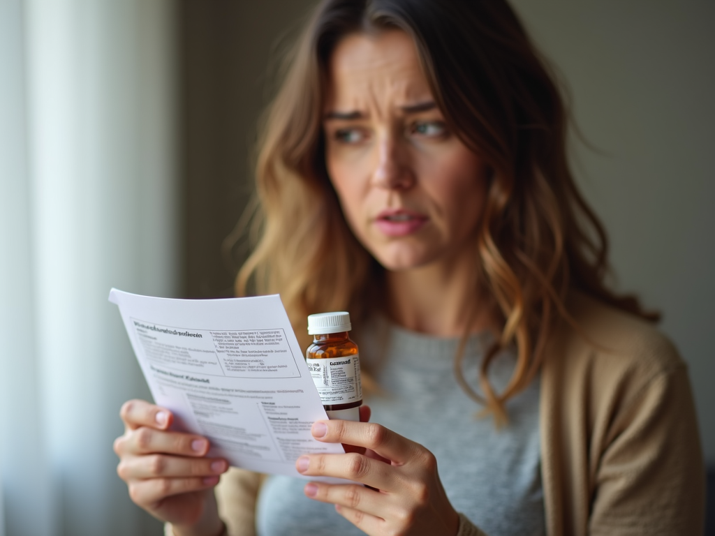 Woman reading fertility drug instructions