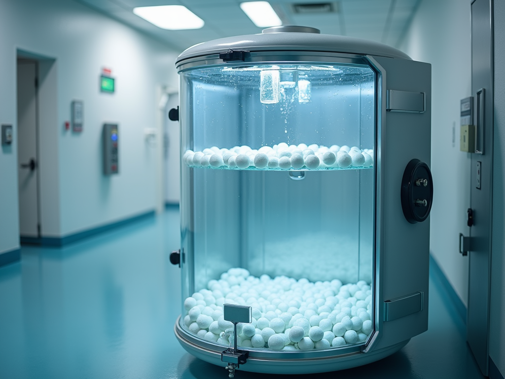 Cryopreservation tank in a fertility clinic.