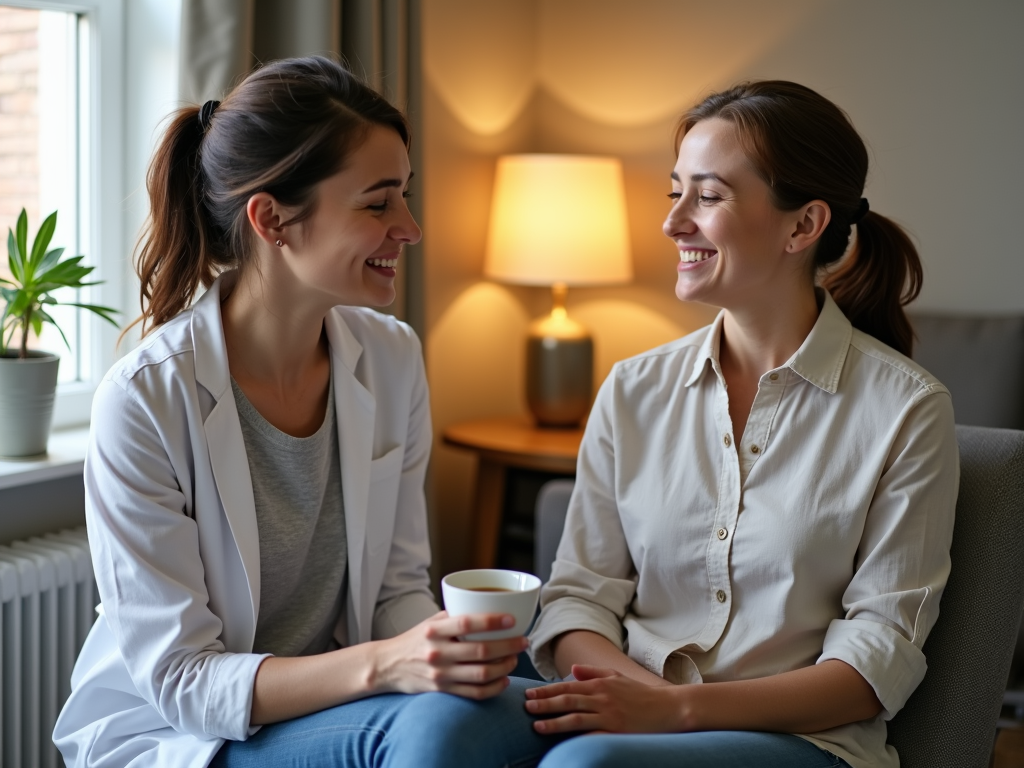 Acupuncturist and patient building trust during a consultation.