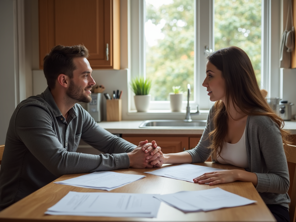 A couple working through fertility treatment plans together.