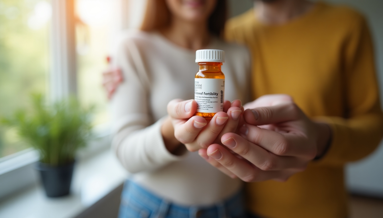 A hand holding fertility medication, symbolizing the start of a hopeful journey.