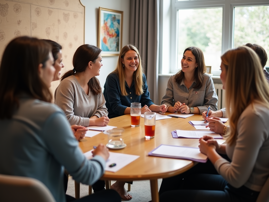 Support group for cancer patients discussing fertility preservation