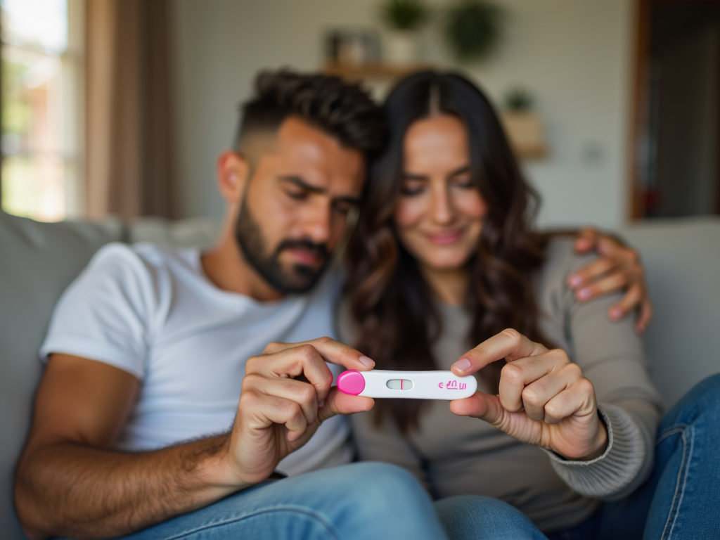 Couple facing infertility.