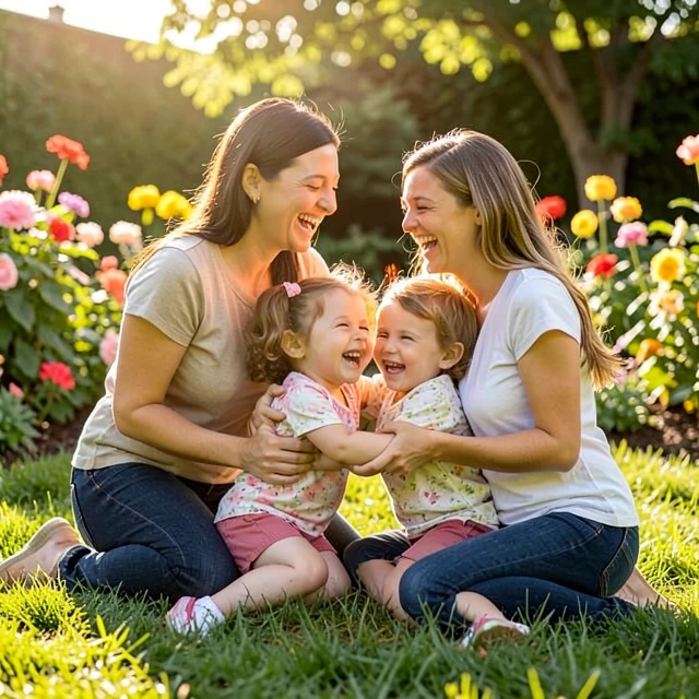 Happy family celebrating success after infertility journey