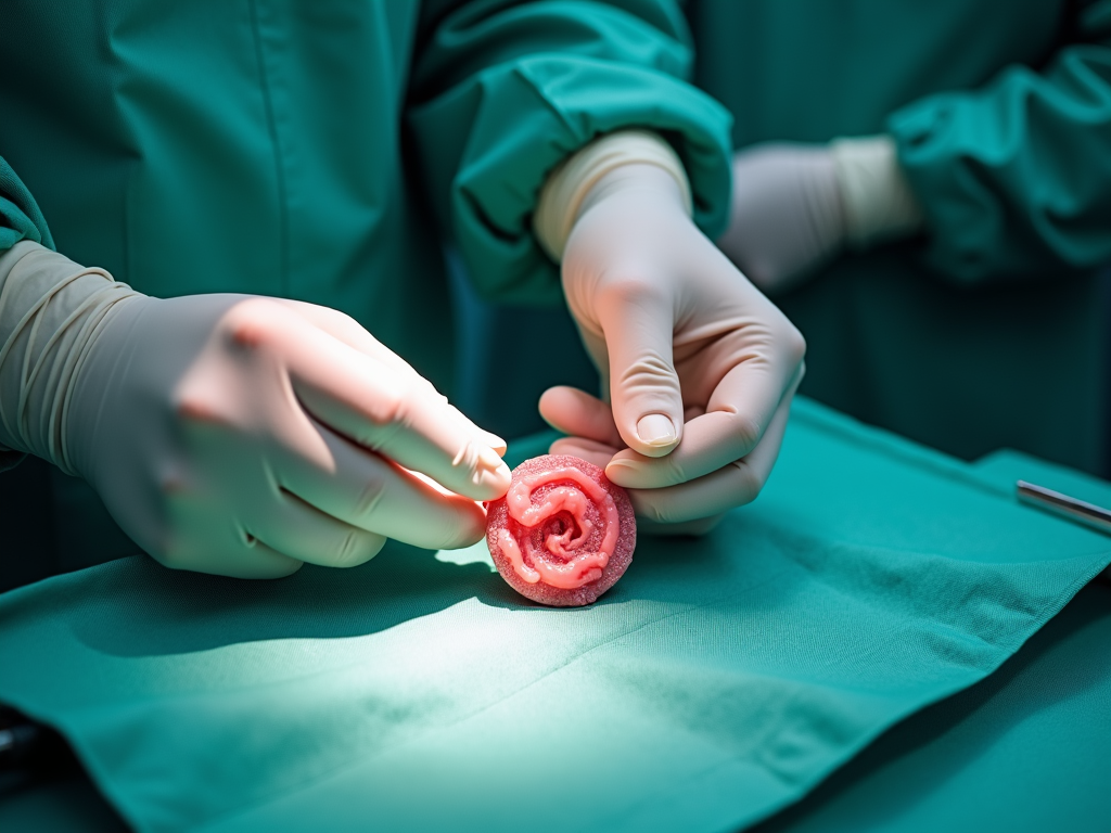 Ovarian tissue being removed for fertility preservation.