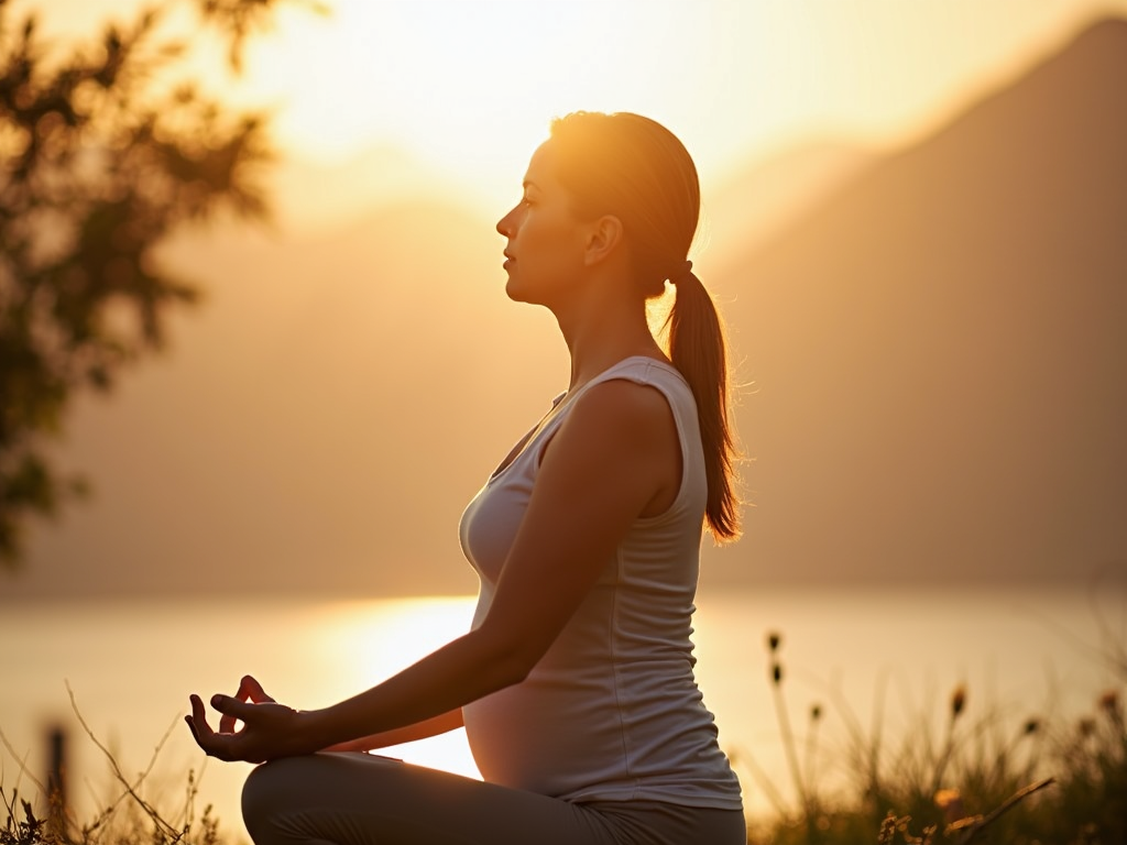 A woman practicing yoga to manage stress during IVF.