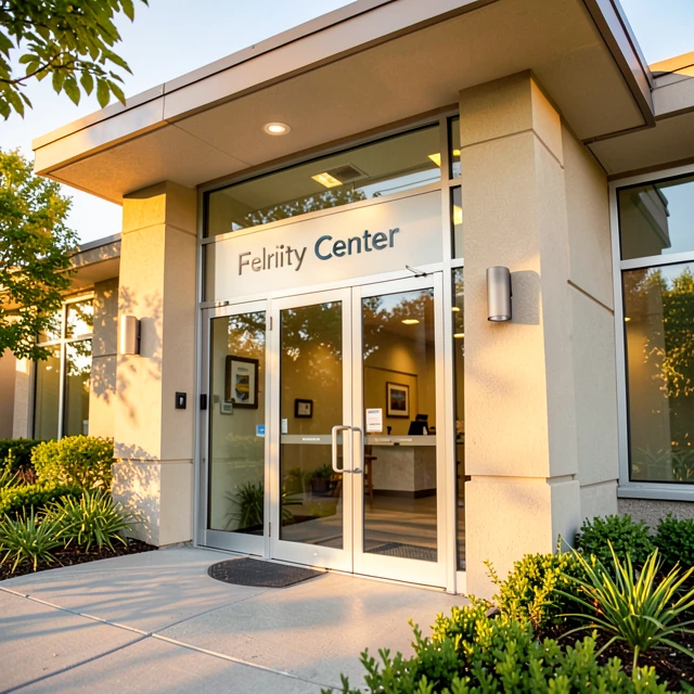 Modern fertility clinic building exterior