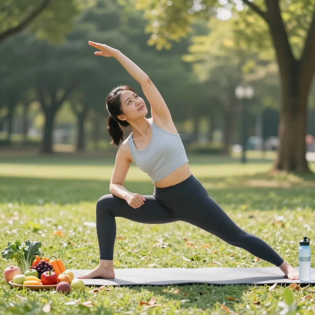 Woman adopting healthy lifestyle for PCOS management