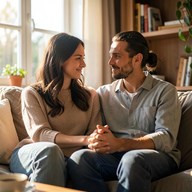 Couple supporting each other emotionally while facing infertility challenges