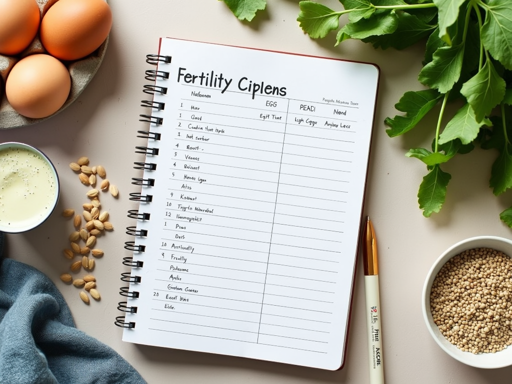 A meal plan with fertility foods, ready to put into practice.