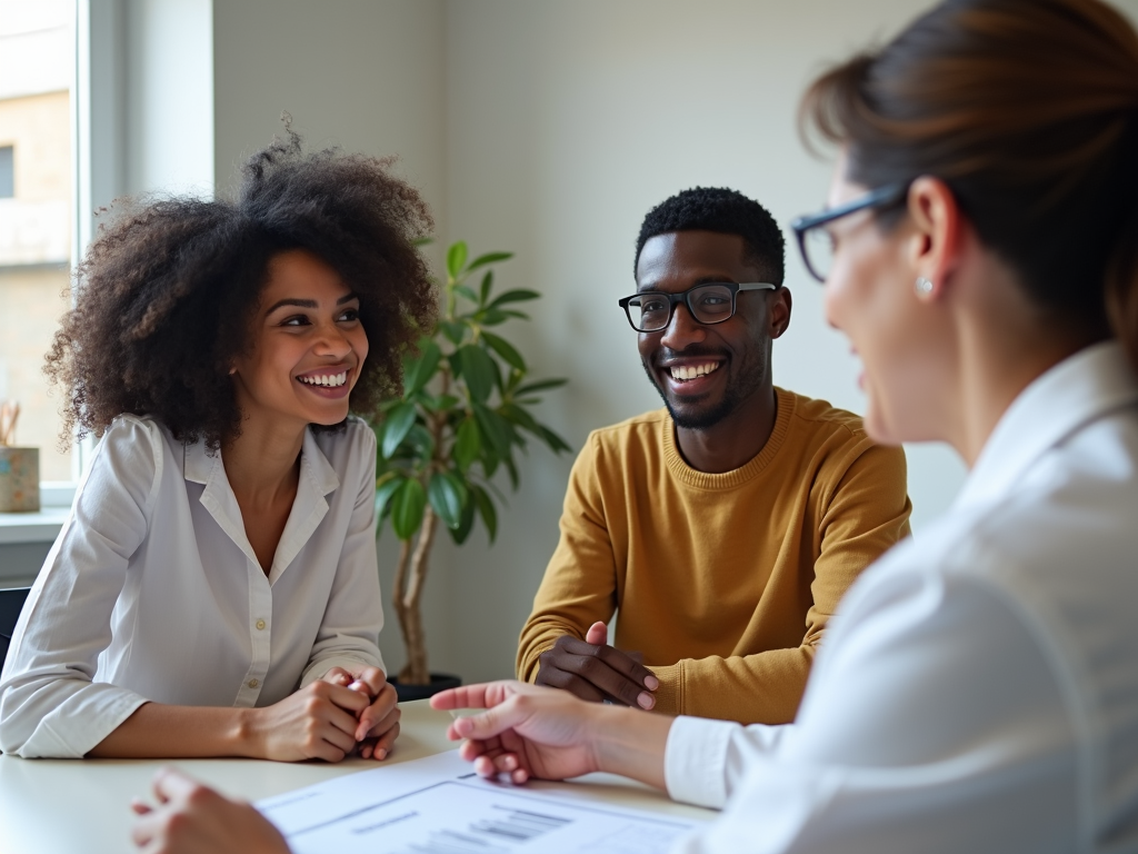 Couple consulting with fertility specialist