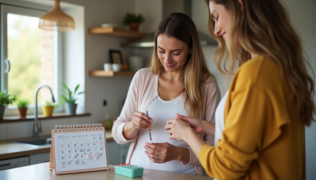 Woman administering fertility medication at home