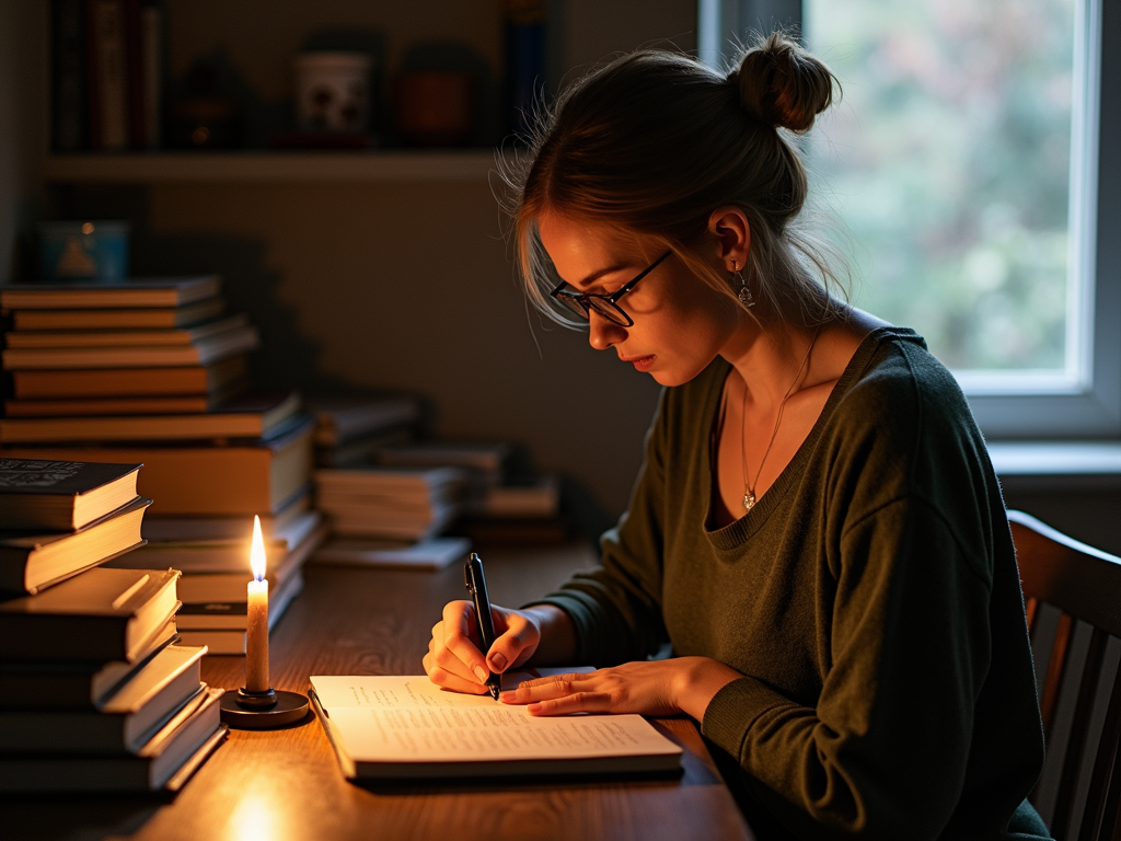 Woman journaling about infertility