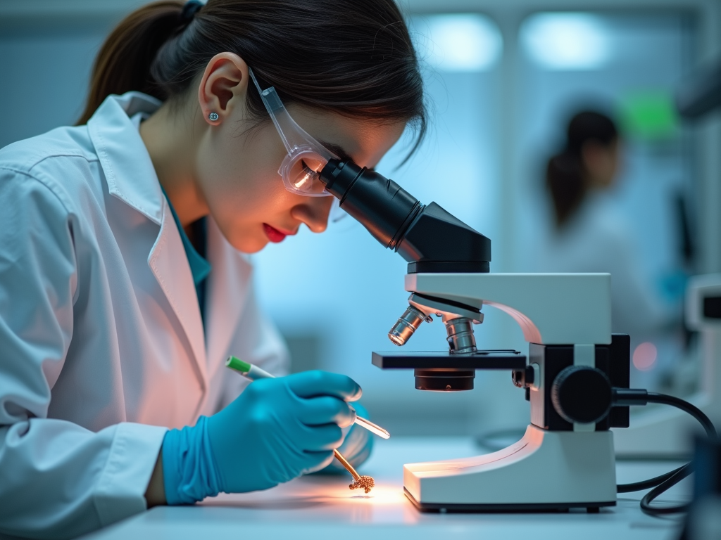 Lab technician performing fertility treatment