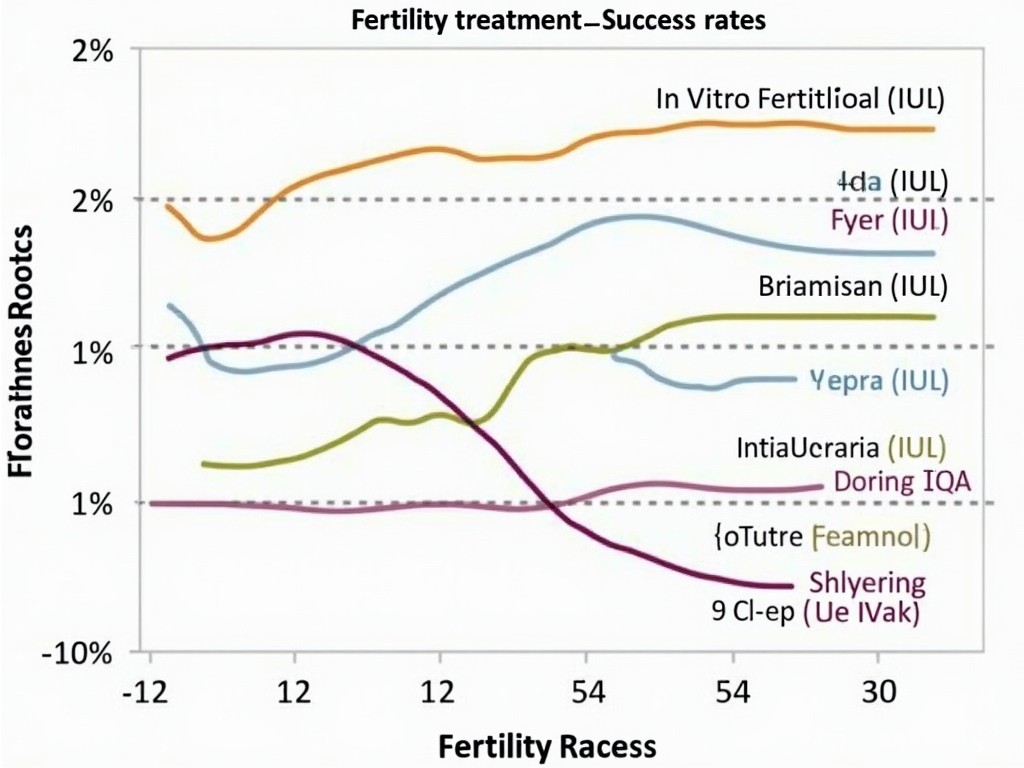 A chart showing varying success rates of different fertility treatments.