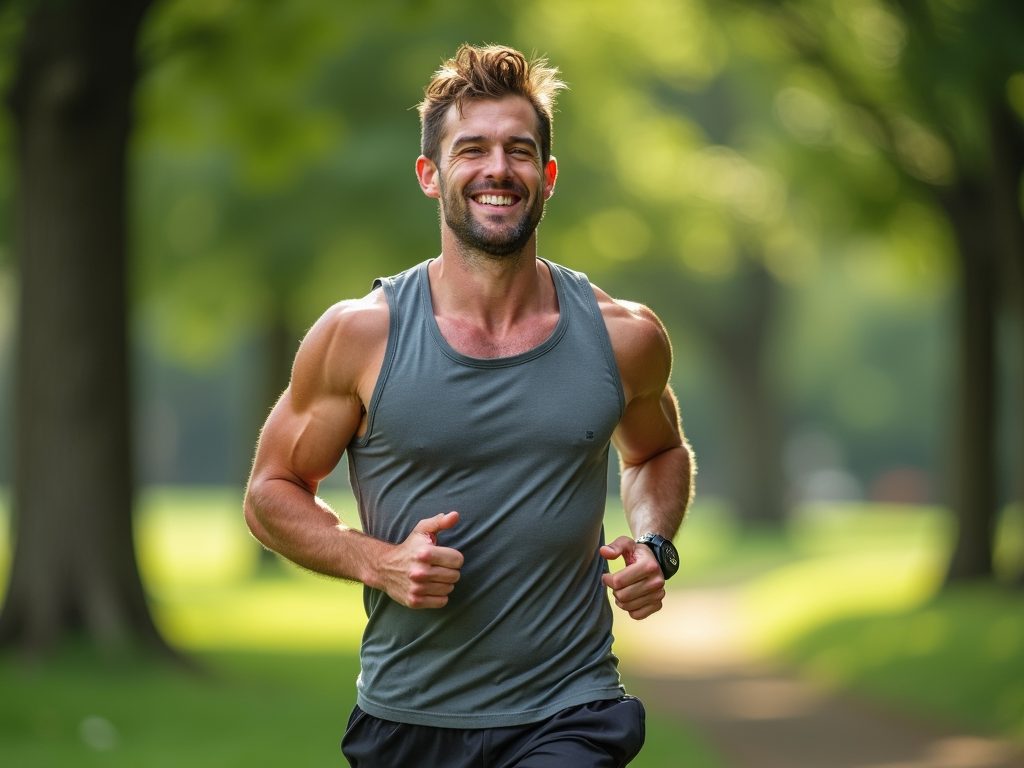 Man jogging to improve fertility