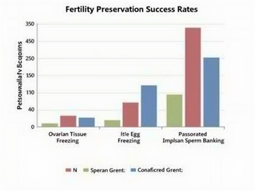 A bar graph illustrating success rates by preservation method.