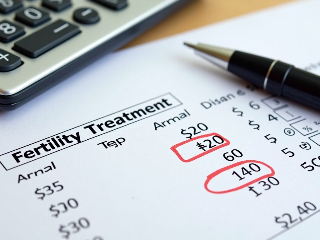 Medical bill for fertility treatments with calculator