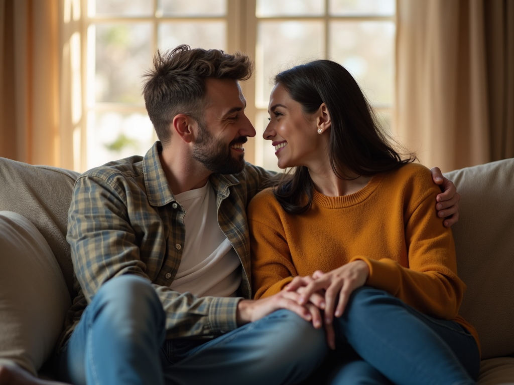 Couple discussing fertility options.