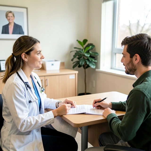 Doctor consulting with couple about fertility preservation at Mayo Clinic