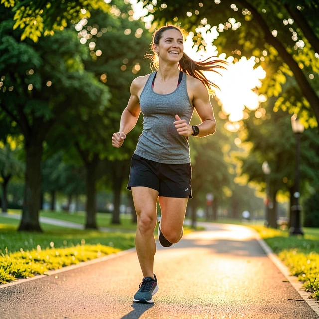 Active woman exercising outdoors to support PCOS management