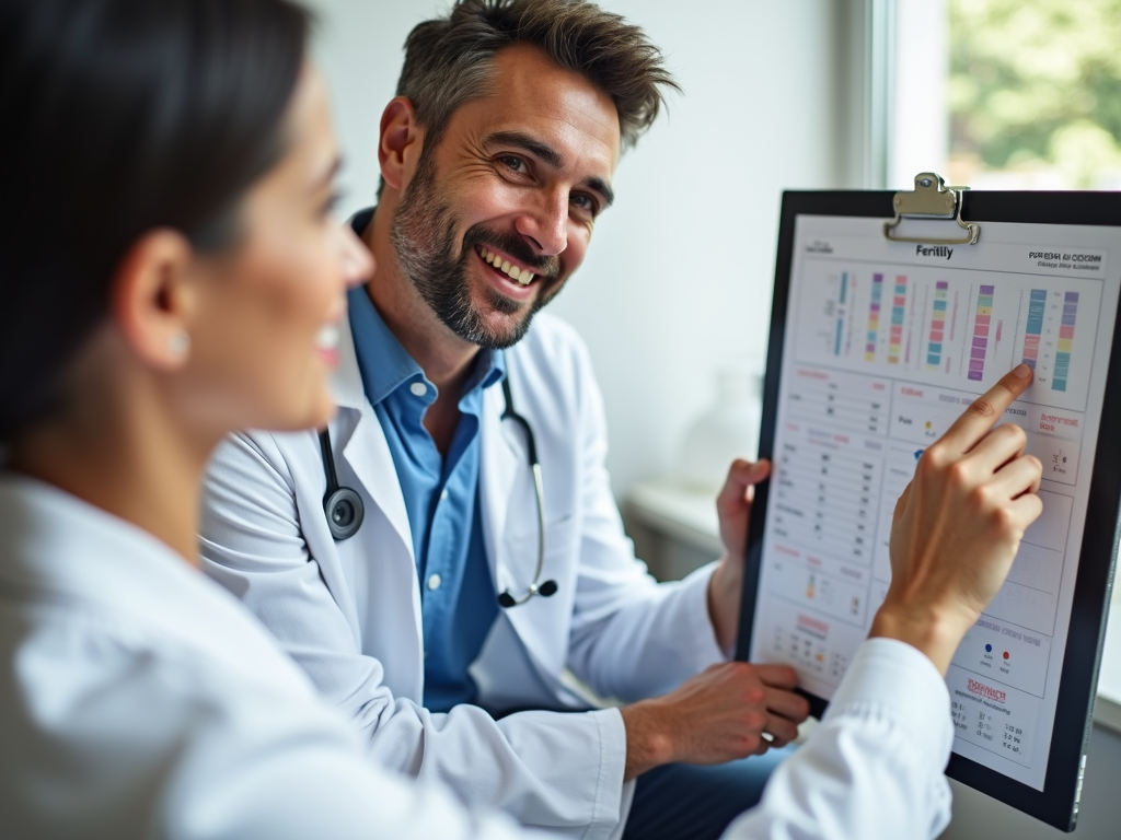 Doctor reviewing fertility treatment plan with a patient.