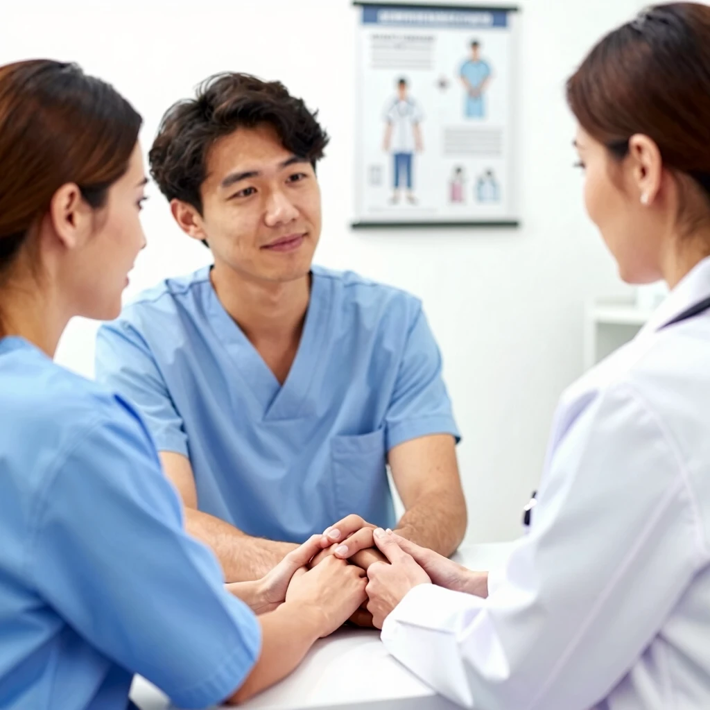 Couple consulting with a fertility doctor in a supportive environment