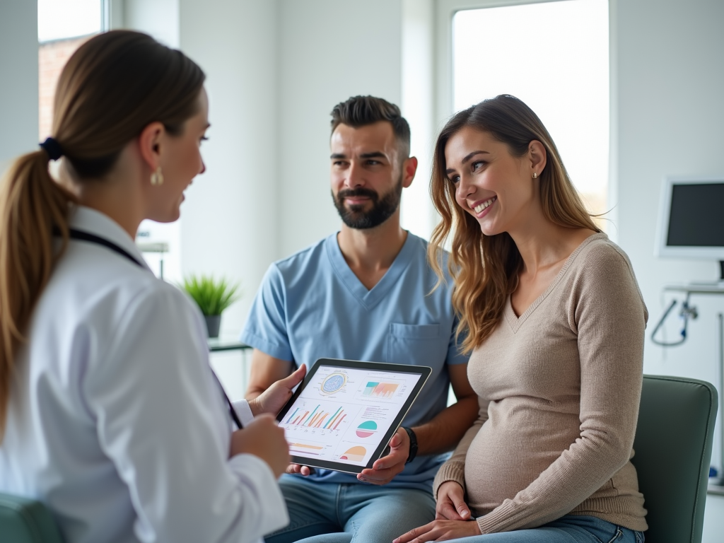 A couple discussing fertility options with a specialist.