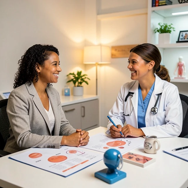 Couple consulting with fertility doctor