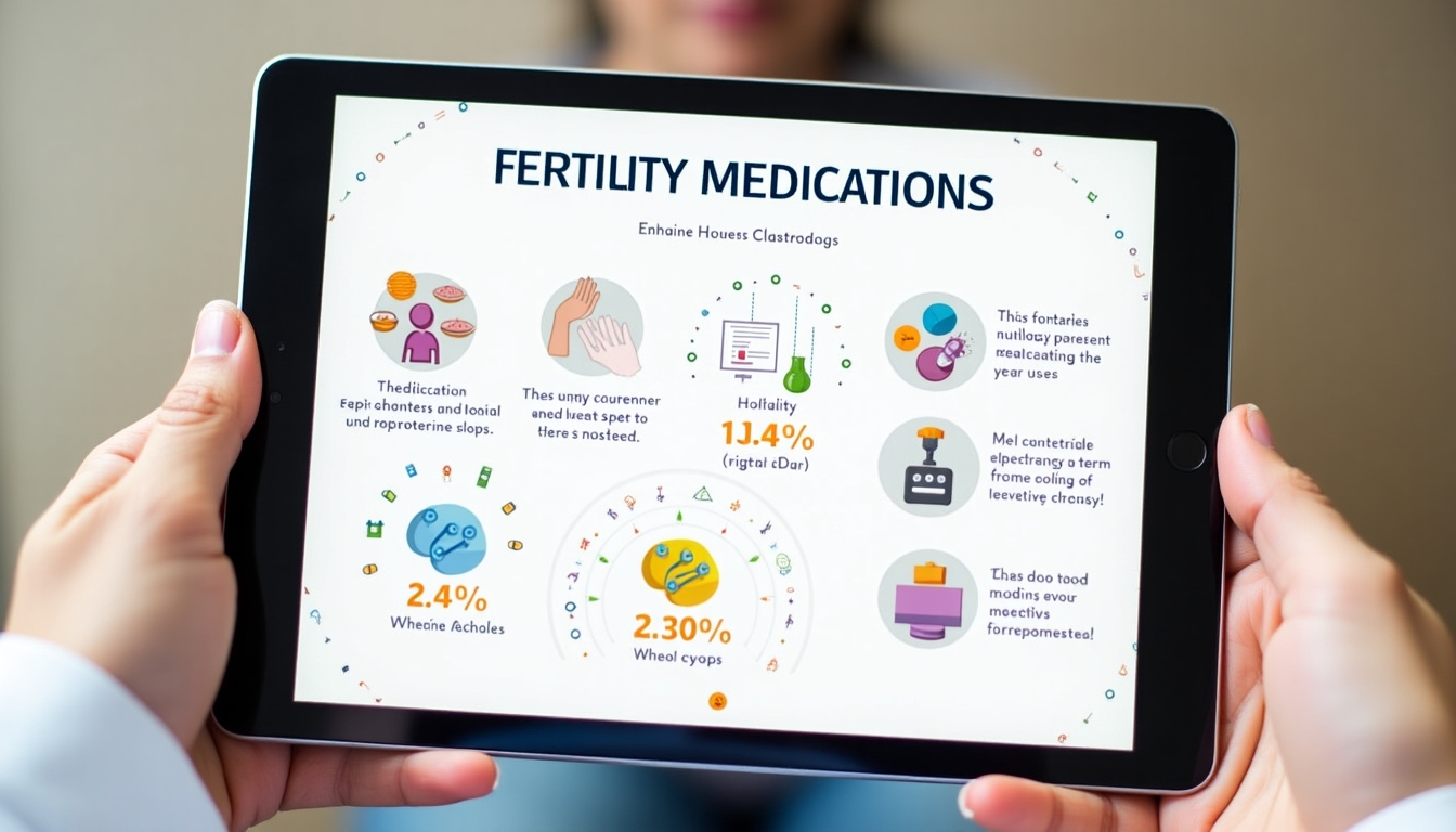 Infographic illustrating the types of fertility drugs and their purposes.