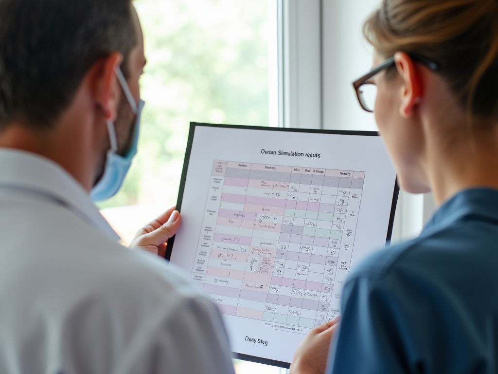 Doctor discussing ovarian stimulation with patient