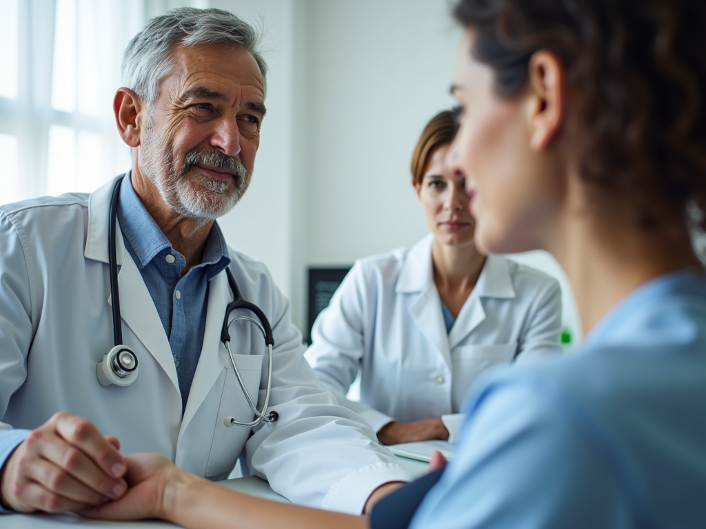 Doctor monitoring patient’s health during fertility treatment