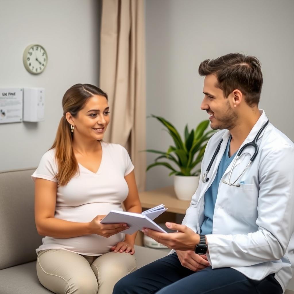 A doctor discussing assisted reproductive technology with a couple.