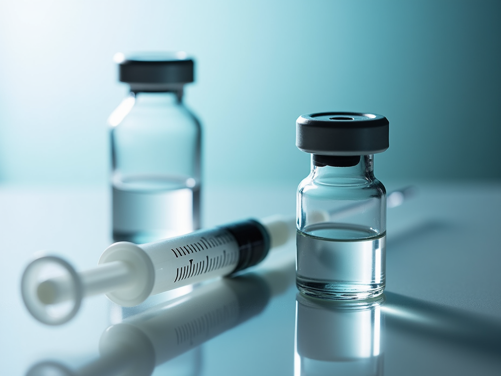 Syringe and vial for fertility treatment injections.