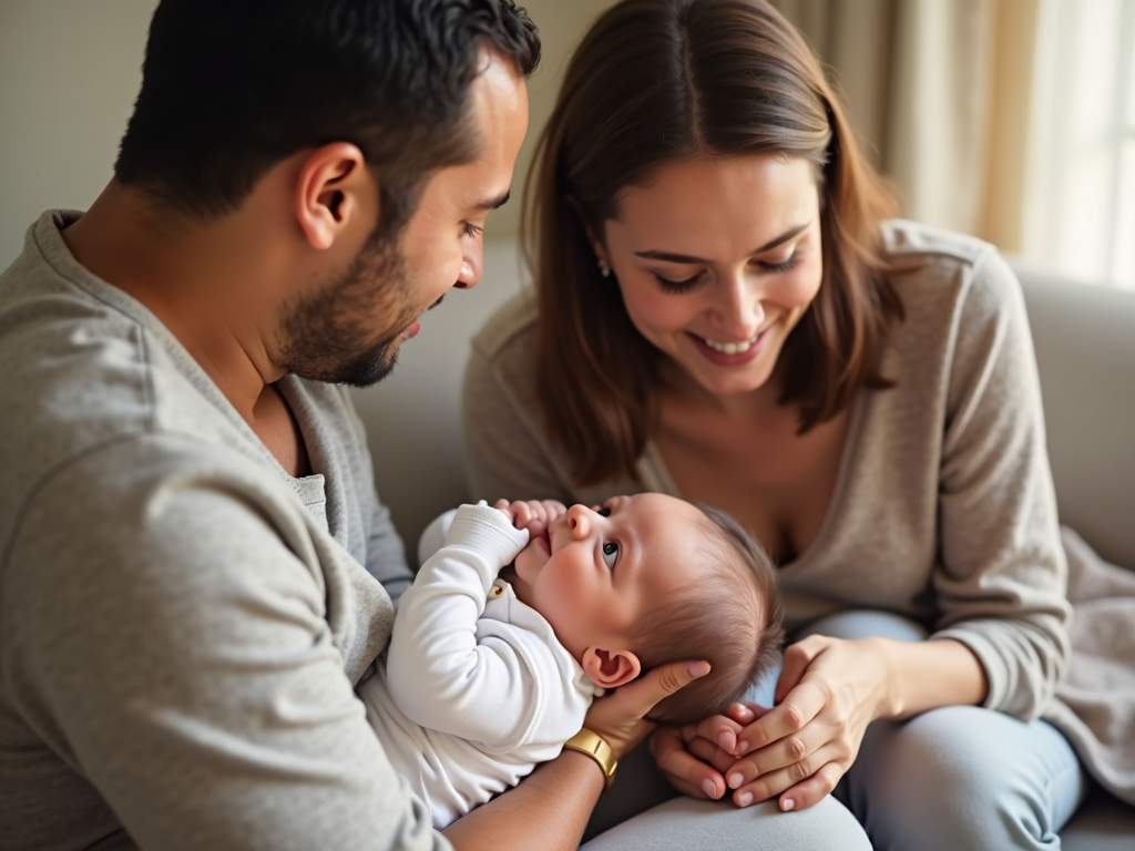 Family celebrating a new baby