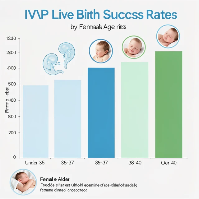 Bar chart illustrating IVF success rates by age