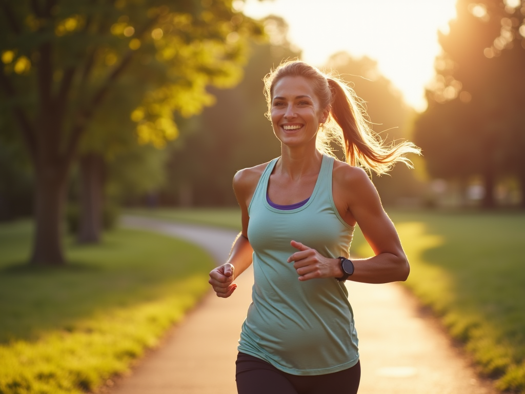 Woman jogging to support fertility