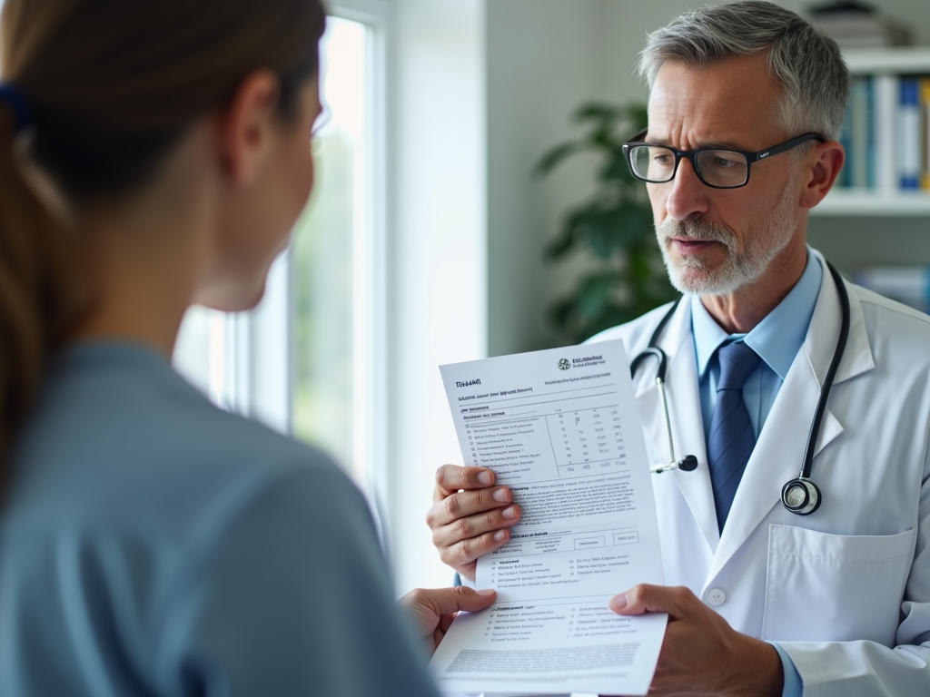 Doctor discussing hormone testing with a patient.