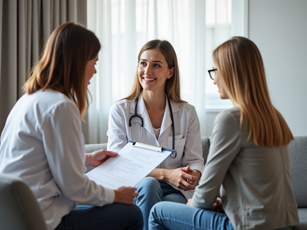 Fertility specialist consulting with a couple