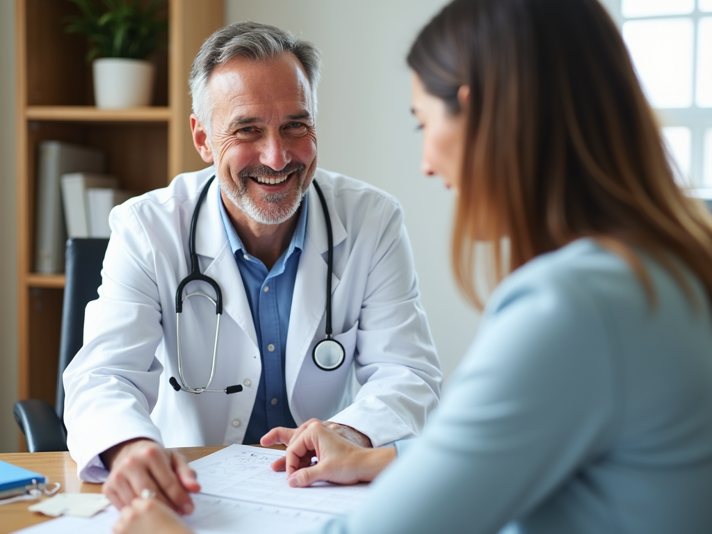 Fertility specialist explaining treatment options to patient