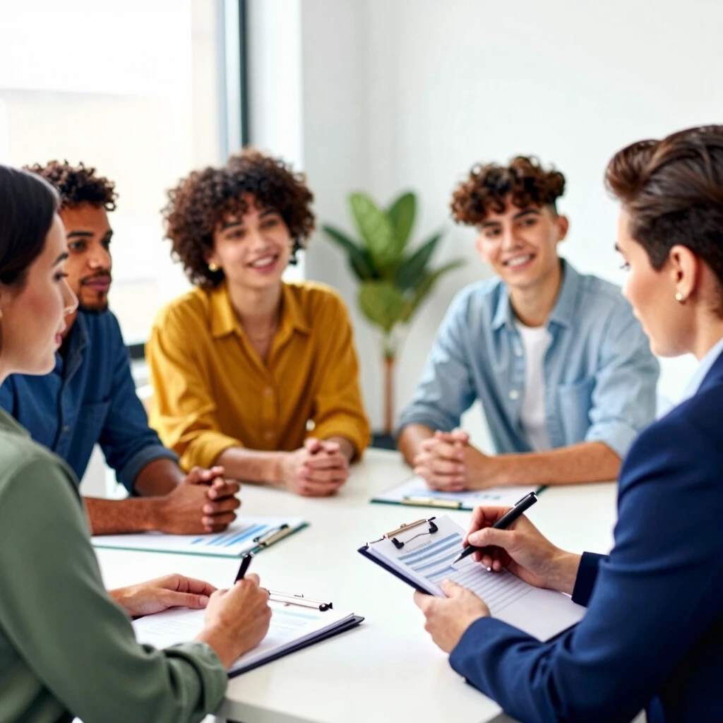 Diverse transgender people consulting a financial advisor about healthcare costs