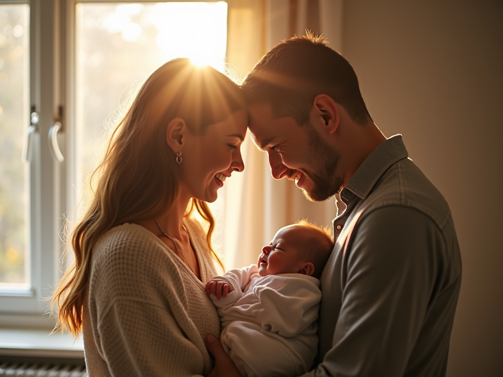 Couple with their baby after successful IVM treatment.