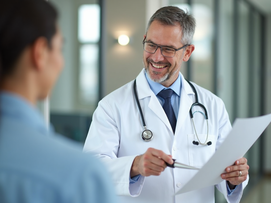 A doctor explaining fertility treatment steps to a patient.