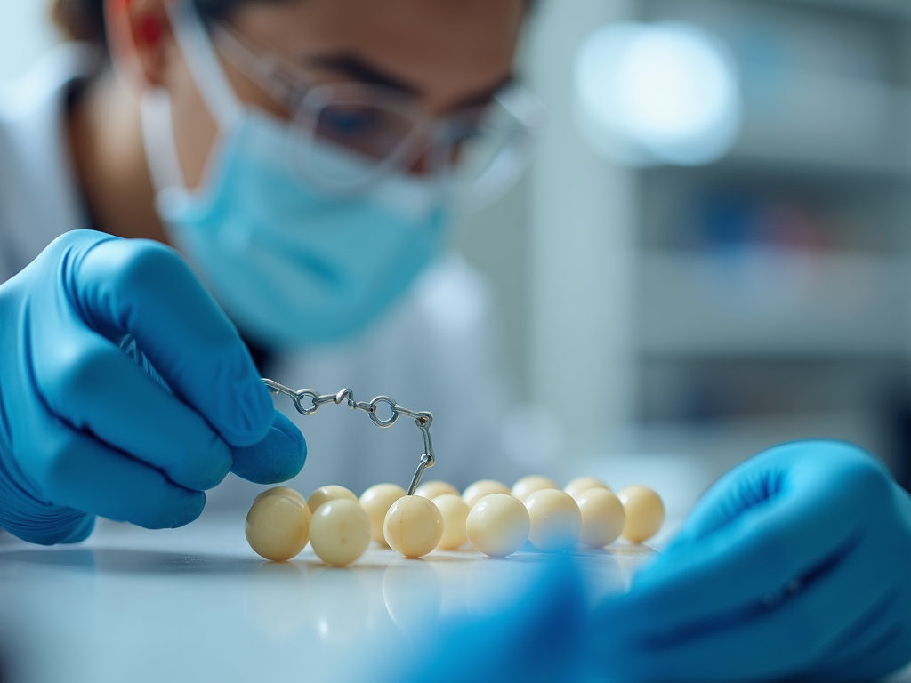 Laboratory technician with frozen embryos