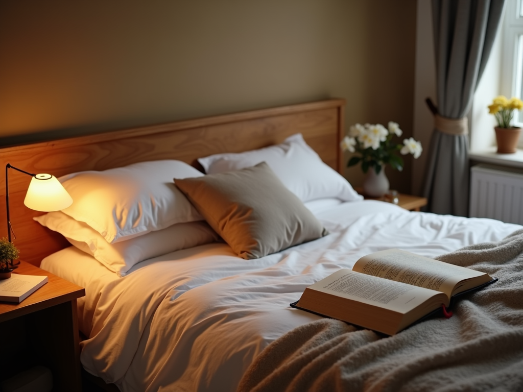 Bedroom set up for quality sleep to support fertility.