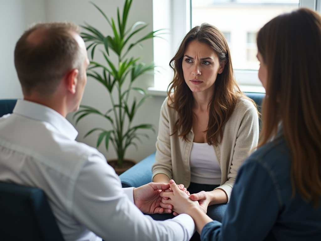 Couple consulting with fertility specialist