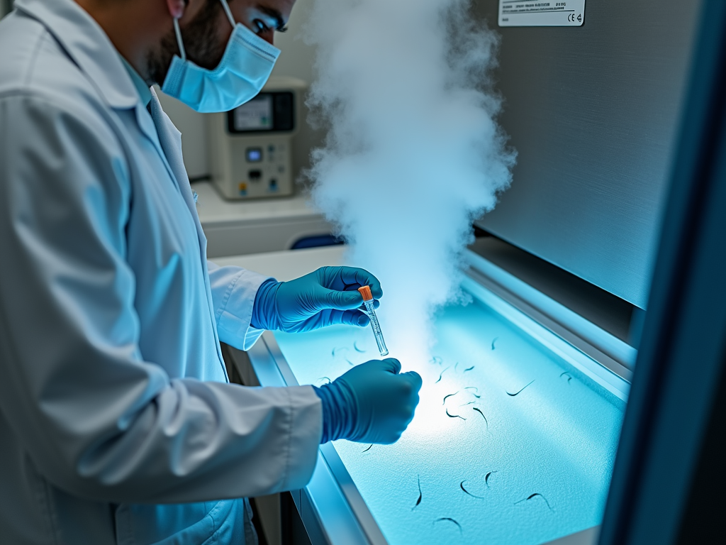 Sperm samples in cryogenic storage