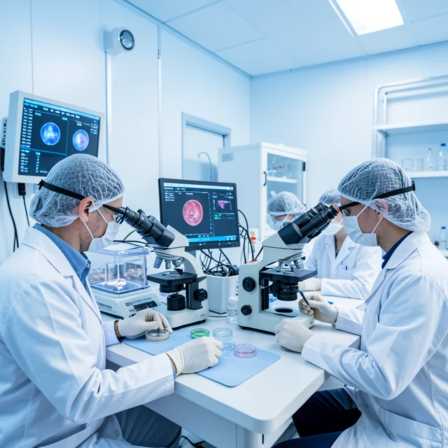 Inside a state-of-the-art fertility laboratory during IVF procedures