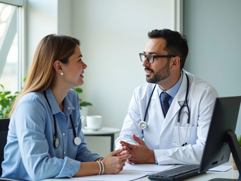 Doctor and patient discussing egg freezing